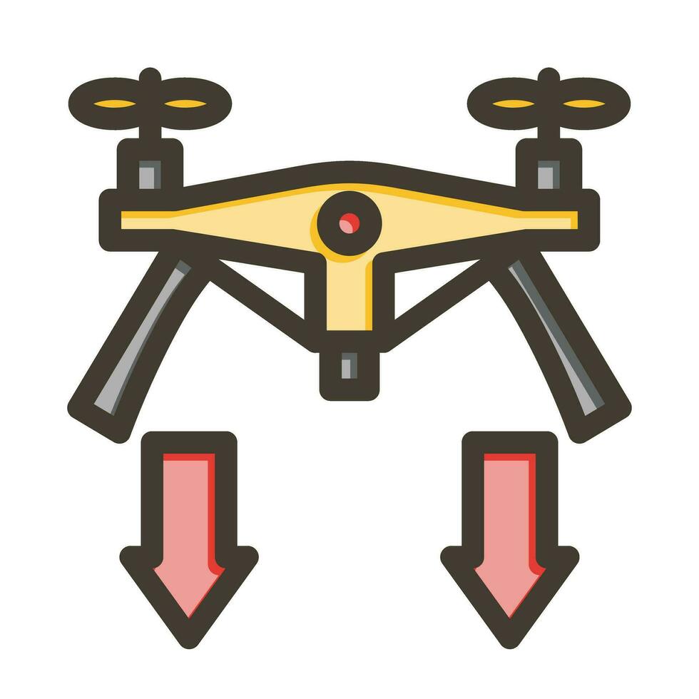 Landing Vector Thick Line Filled Colors Icon For Personal And Commercial Use.