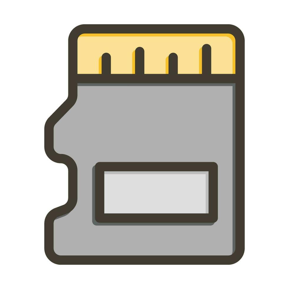 SD Card Vector Thick Line Filled Colors Icon For Personal And Commercial Use.