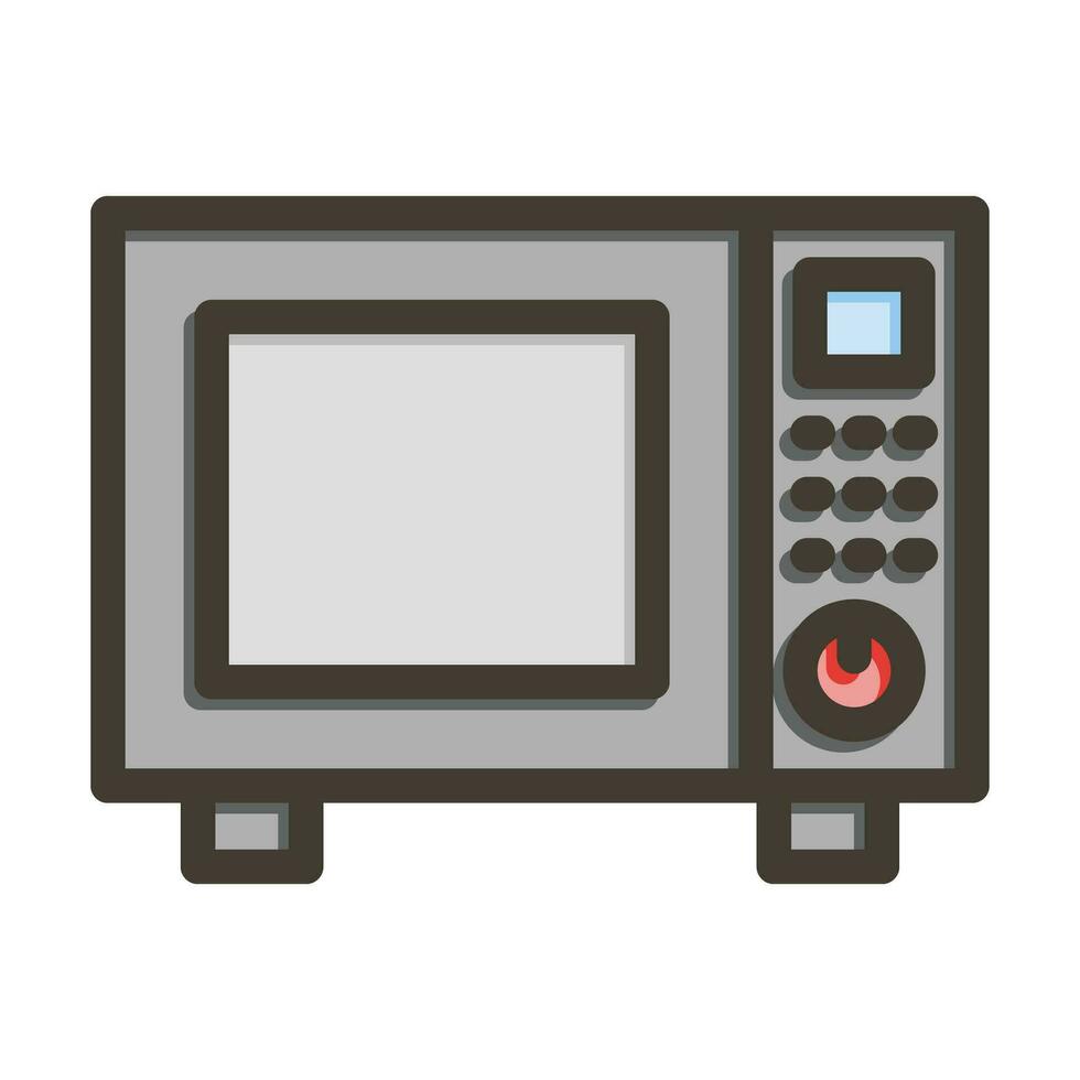 Microwave Vector Thick Line Filled Colors Icon For Personal And Commercial Use.