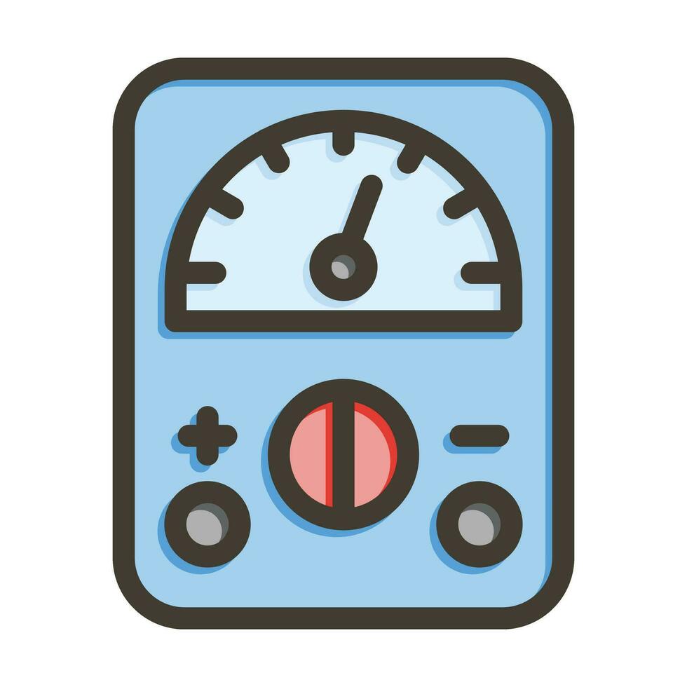 Voltage Indicator Vector Thick Line Filled Colors Icon For Personal And Commercial Use.