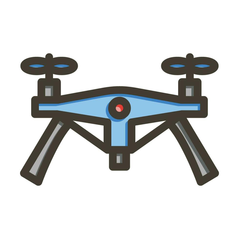 Drone Vector Thick Line Filled Colors Icon For Personal And Commercial Use.