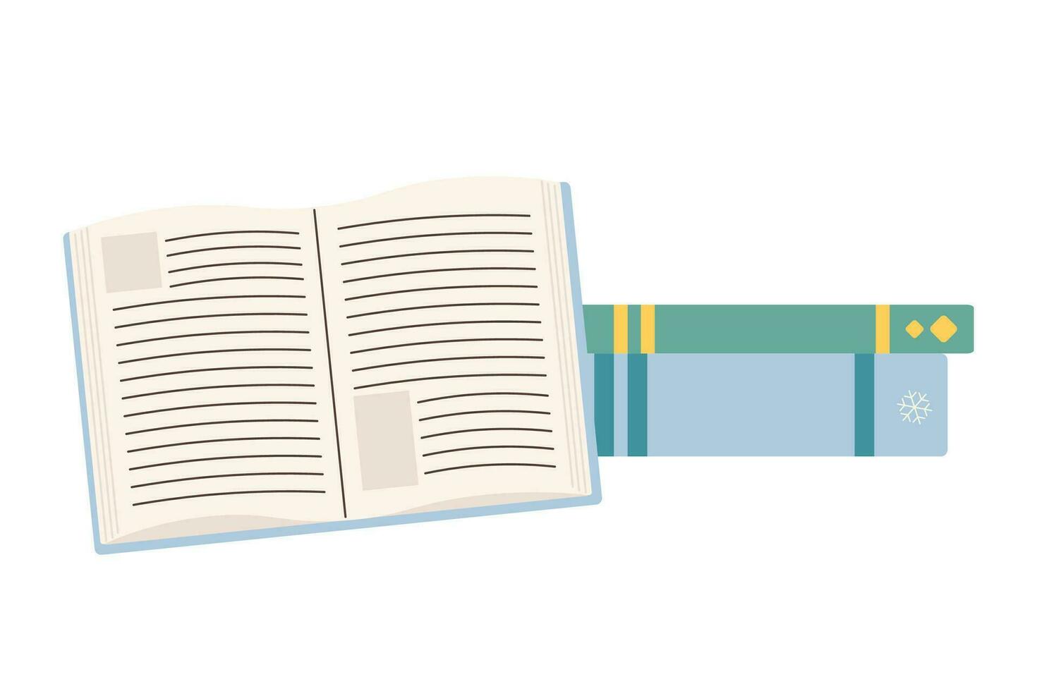 Open and closed book vector illustration on white