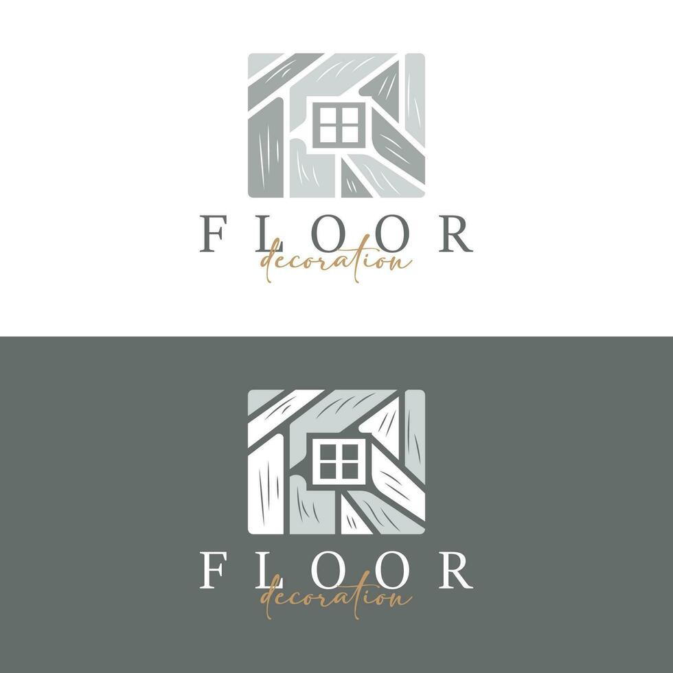 Floor Design Logo, Home Decoration Ceramic Tile Vector Illustration