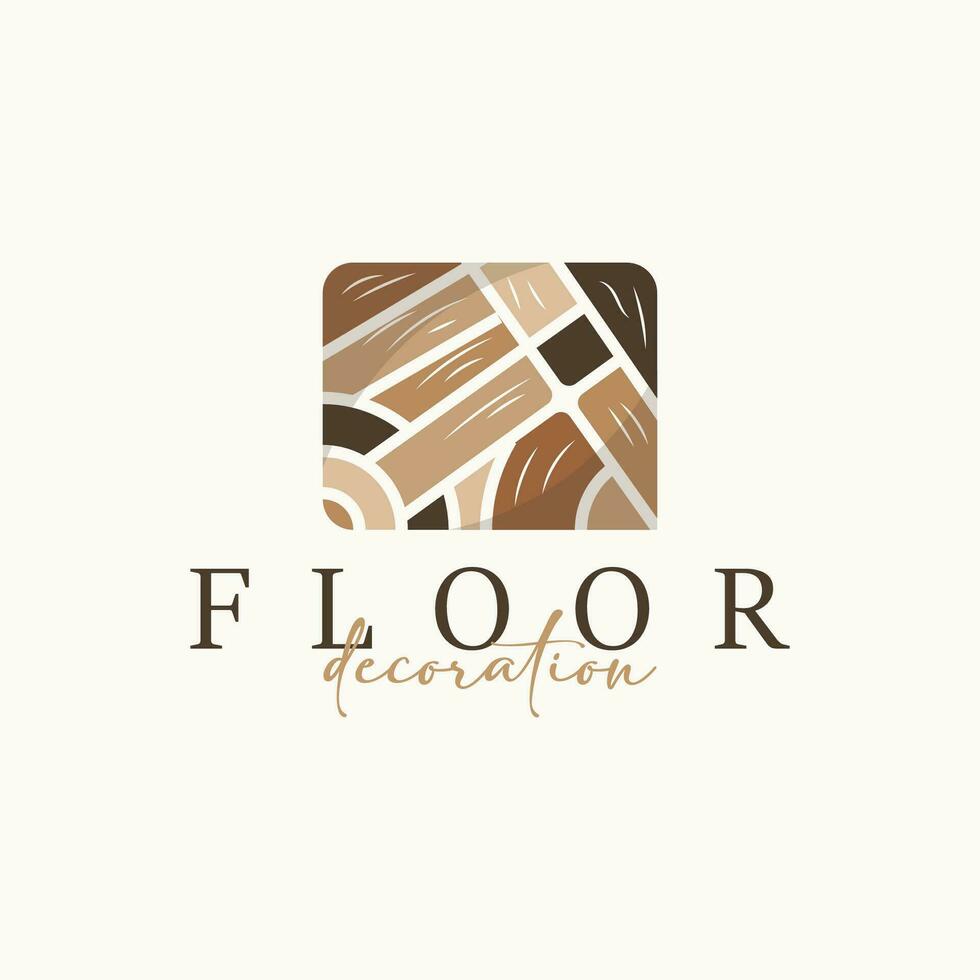 Floor Design Logo, Home Decoration Ceramic Tile Vector Illustration