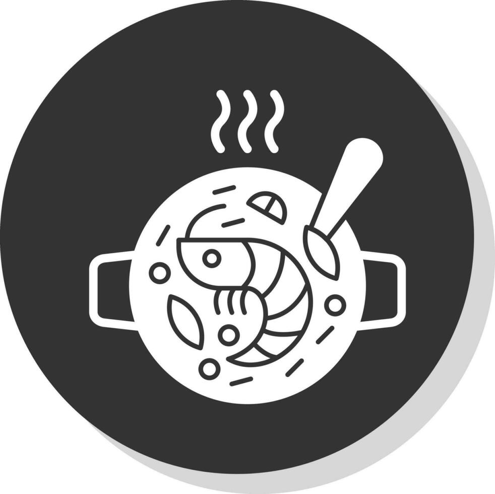 Mariscos paella vector icono diseño