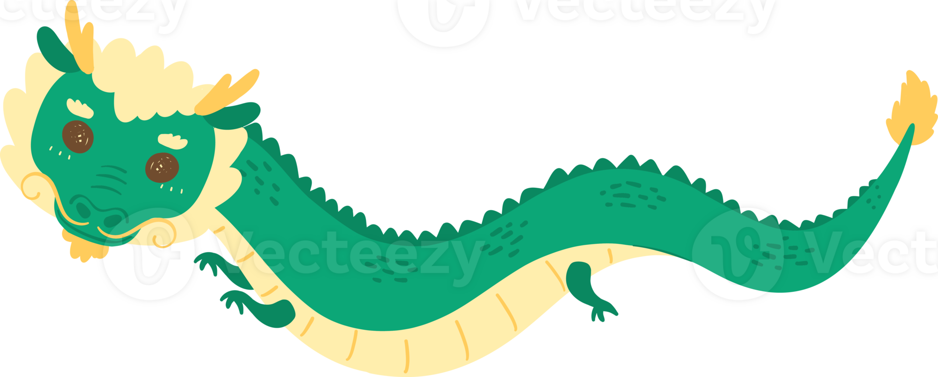 Cute Chinese new Year Dragon cartoon animal character drawing png