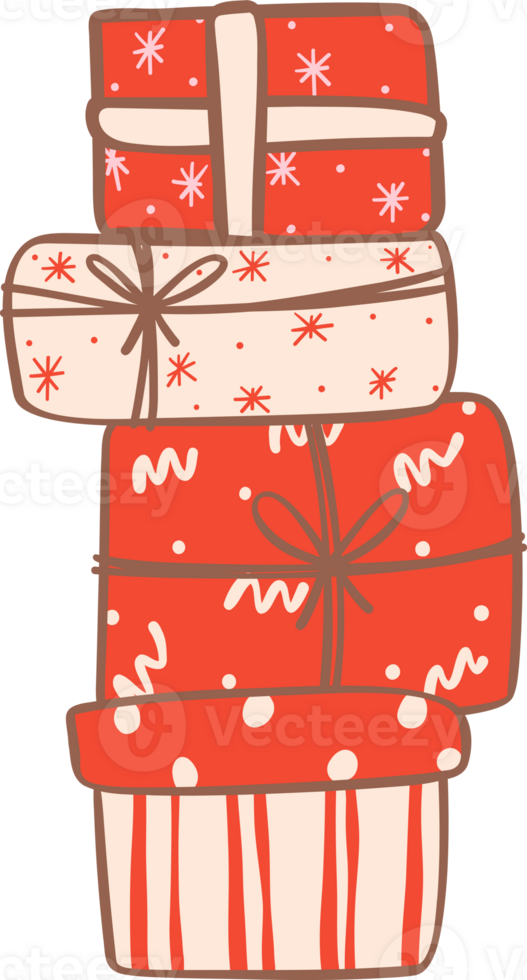 stack of Christmas gift boxes png