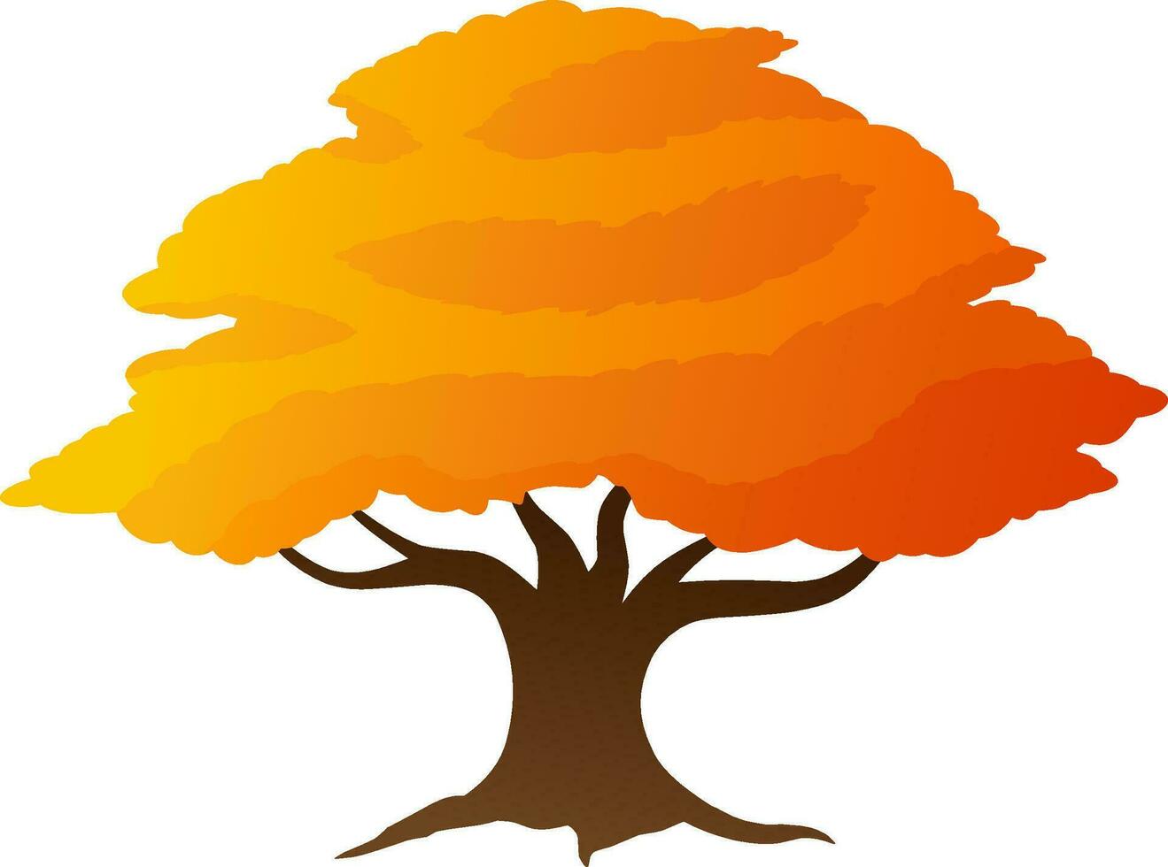 Oak tree vector icon for autumn celebration. Autumn graphic resource for icon, sign, symbol or decoration. Fall season of oak tree for forest, plant, park and environment. Mid autumn festival icon