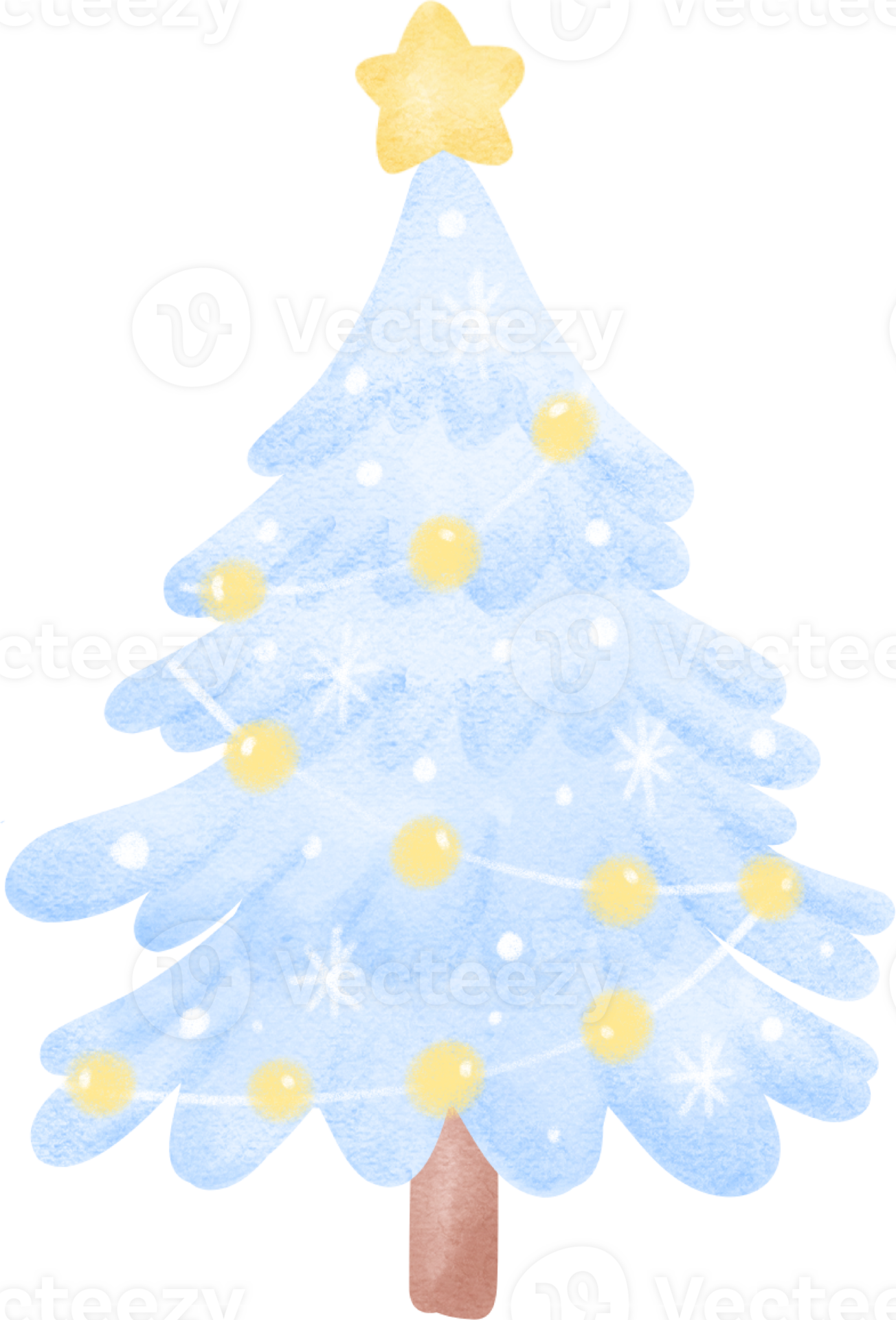 blue-christmas-tree-illustration-30921436-png