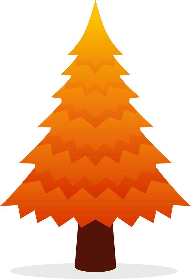 Autumn pine vector icon for fall season event. Pine tree in fall season for mid autumn festival. Fall season pine tree for icon, sign, symbol or decoration. Christmas tree in autumn