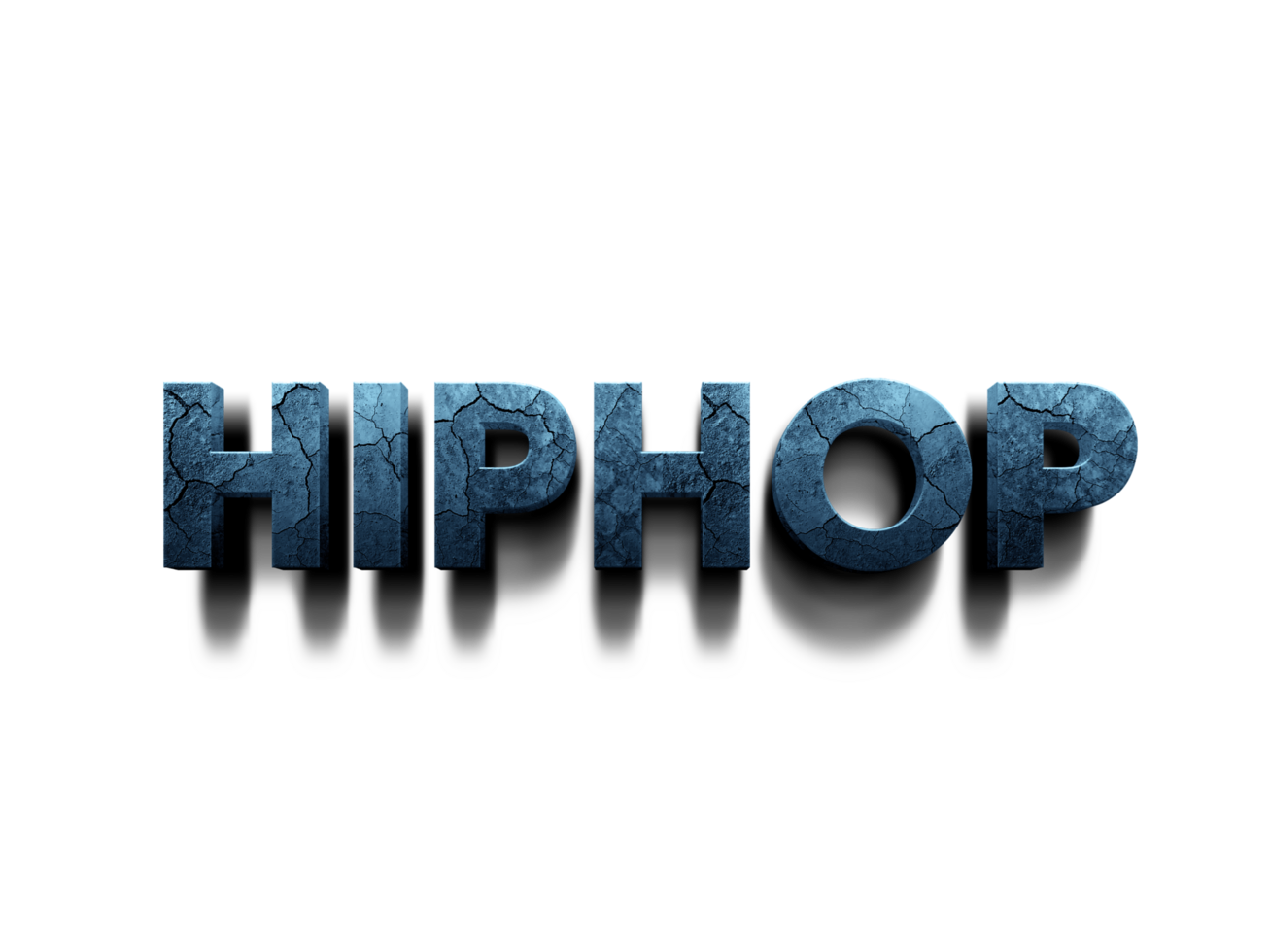 word HIPHOP in a staggered, bold, textured, crack text effect, Transparent Background png