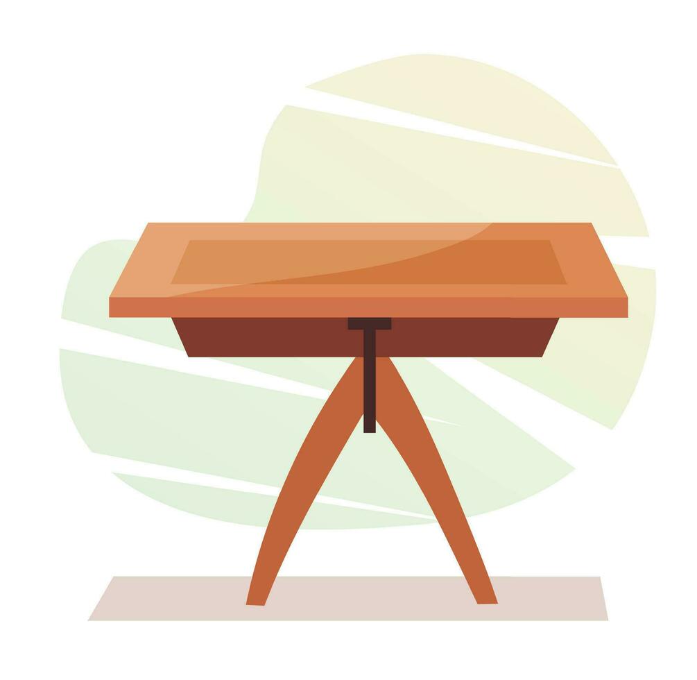 Wooden tables for home in flat and cartoon style. vector
