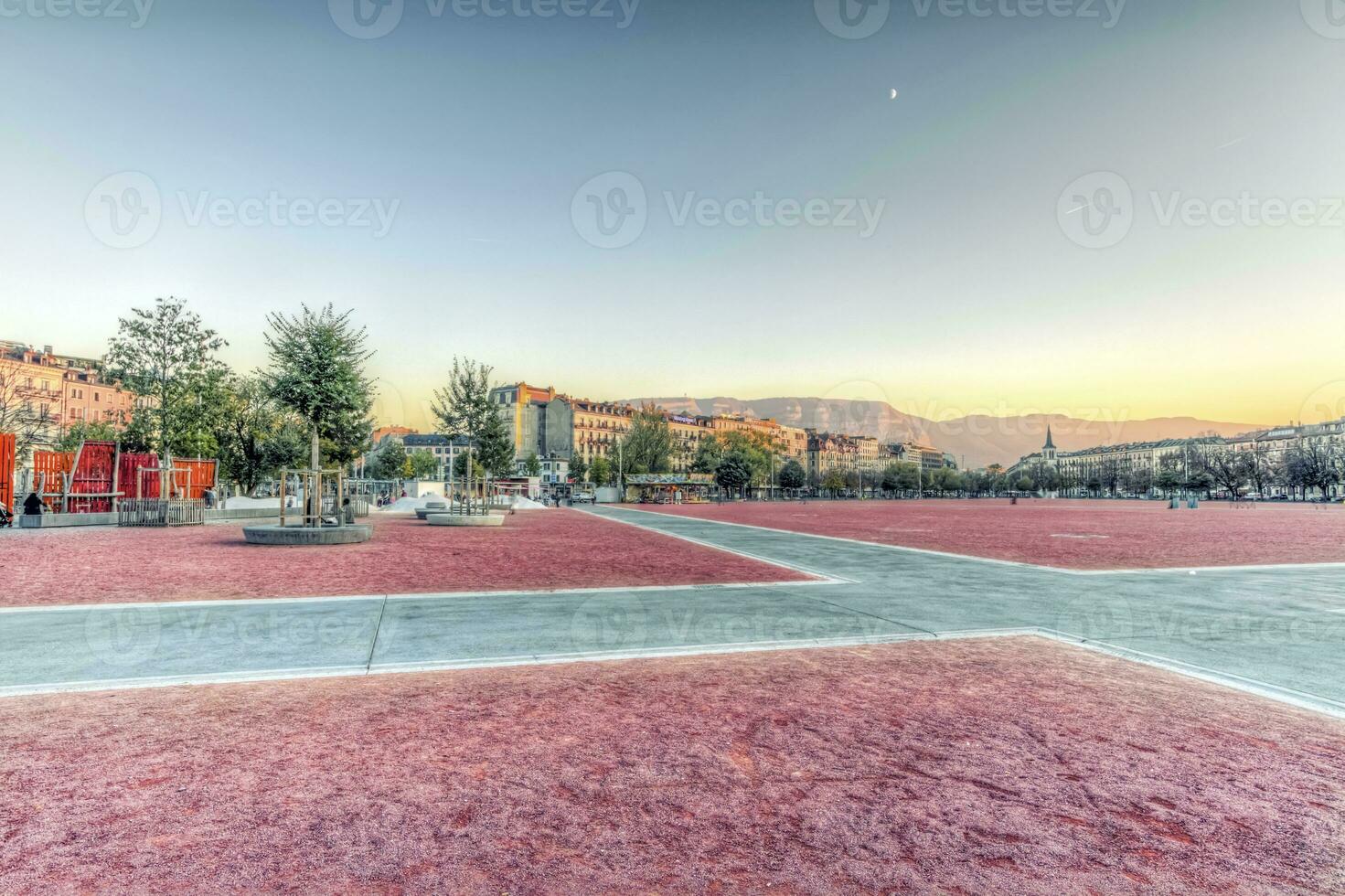 Plain of Plainpalais, Geneva, Switzerland, HDR photo