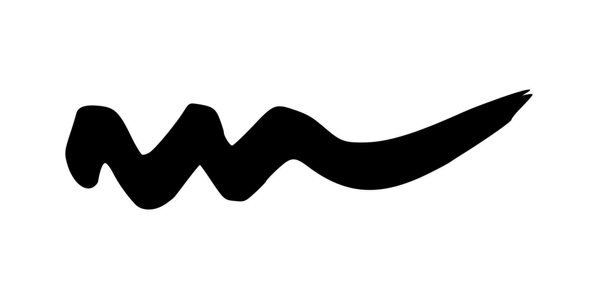 Black wavy grunge brush strokes vector