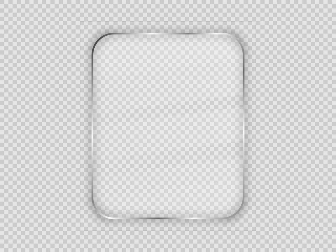 Glass plate in rounded vertical frame vector
