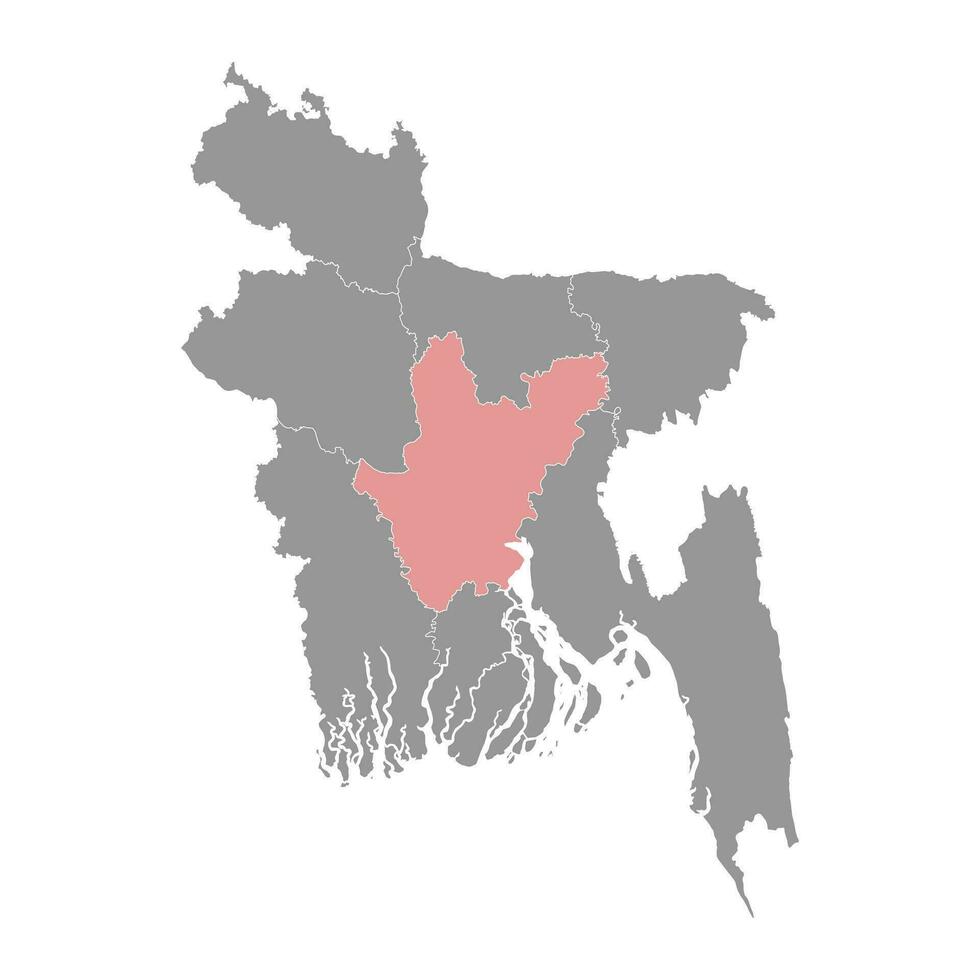 Dhaka division map, administrative division of Bangladesh. vector