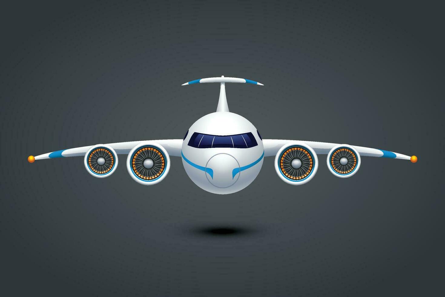 airplane front view vector