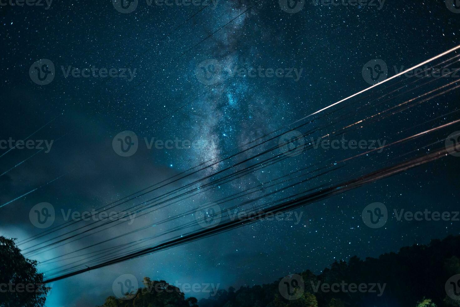 Stars and the Milky Way in the night sky photo