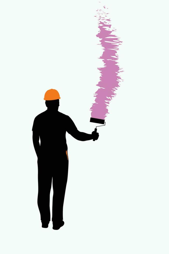 painter silhouette 01 vector