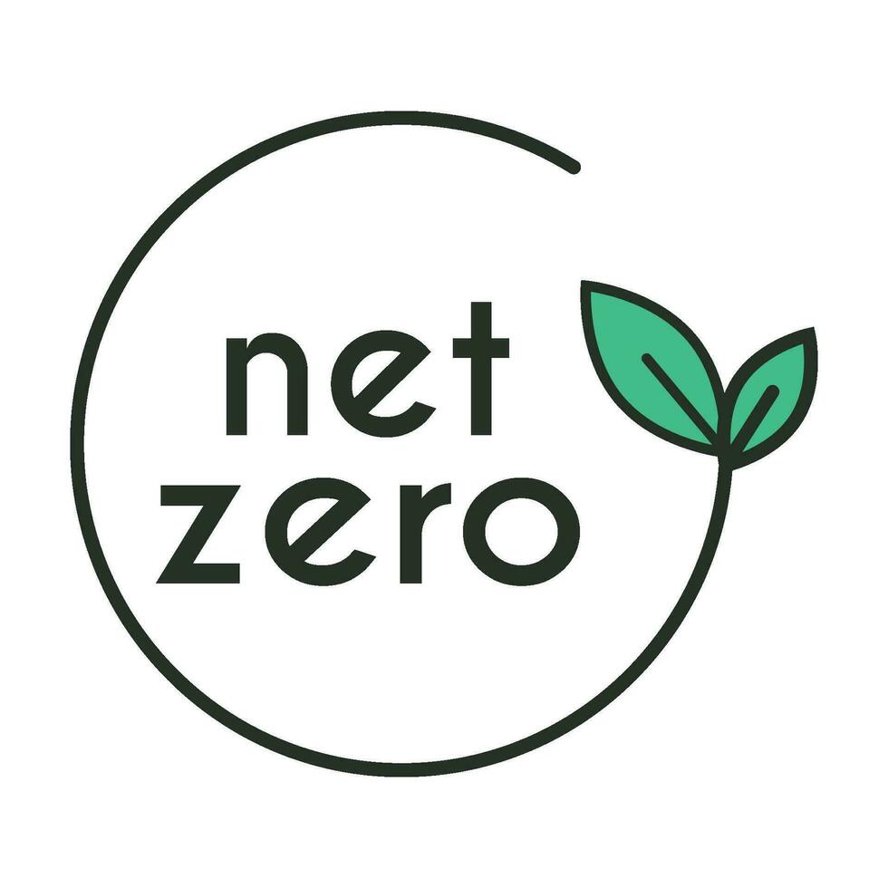 Net Zero emissions logo. Carbon neutrality. Eco friendly. vector