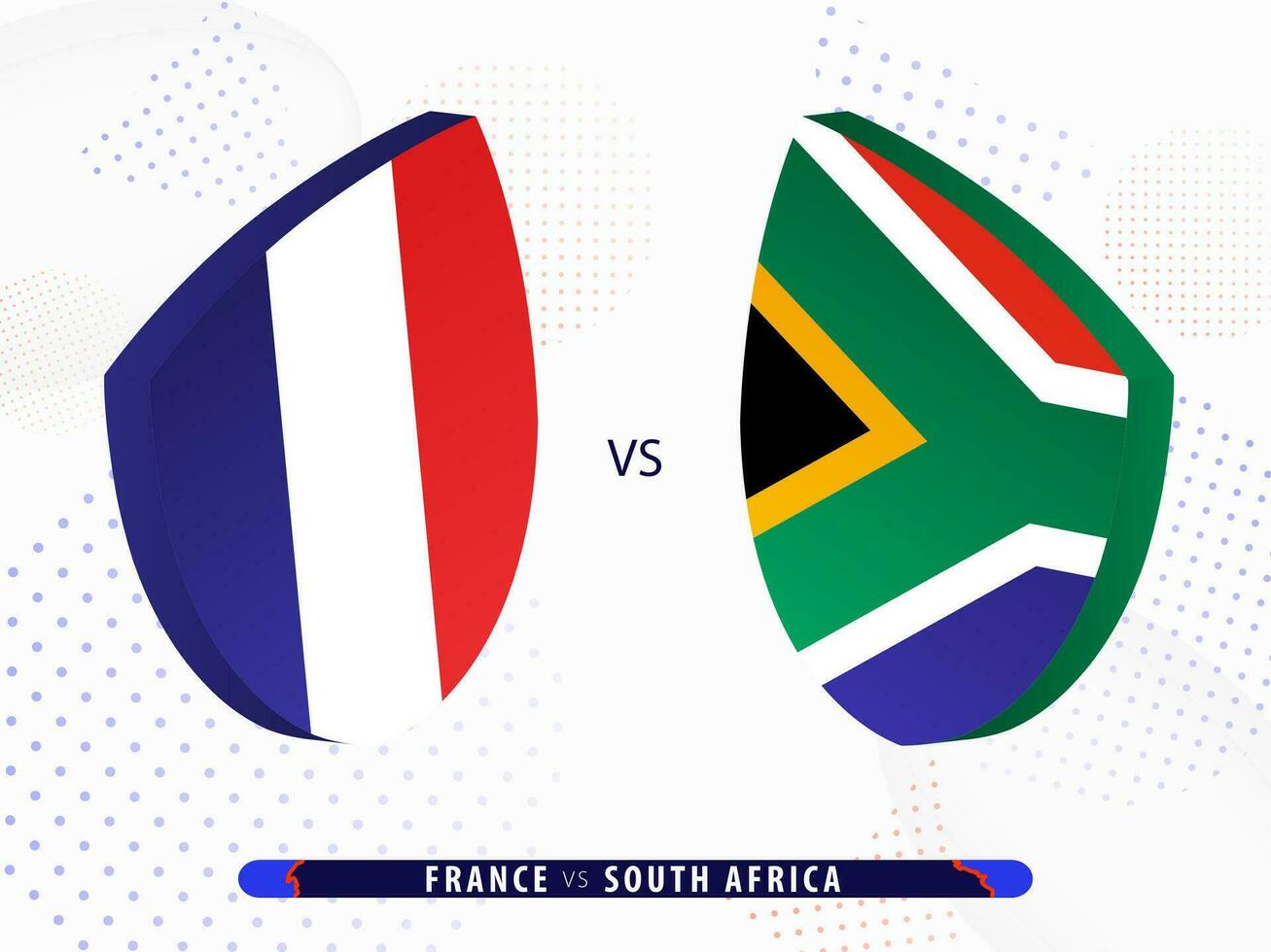 France vs South Africa quarter-final rugby match, international rugby competition 2023. vector