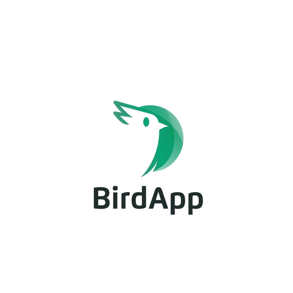 Modern bird app icon logo design template vector