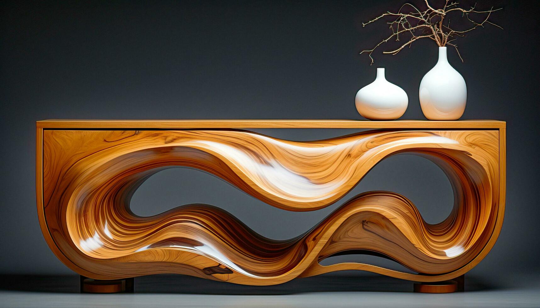 Home Decor Wooden Furniture  AI generative photo