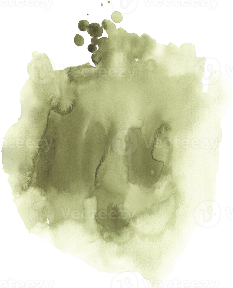 Green watercolor texture hand-painted png