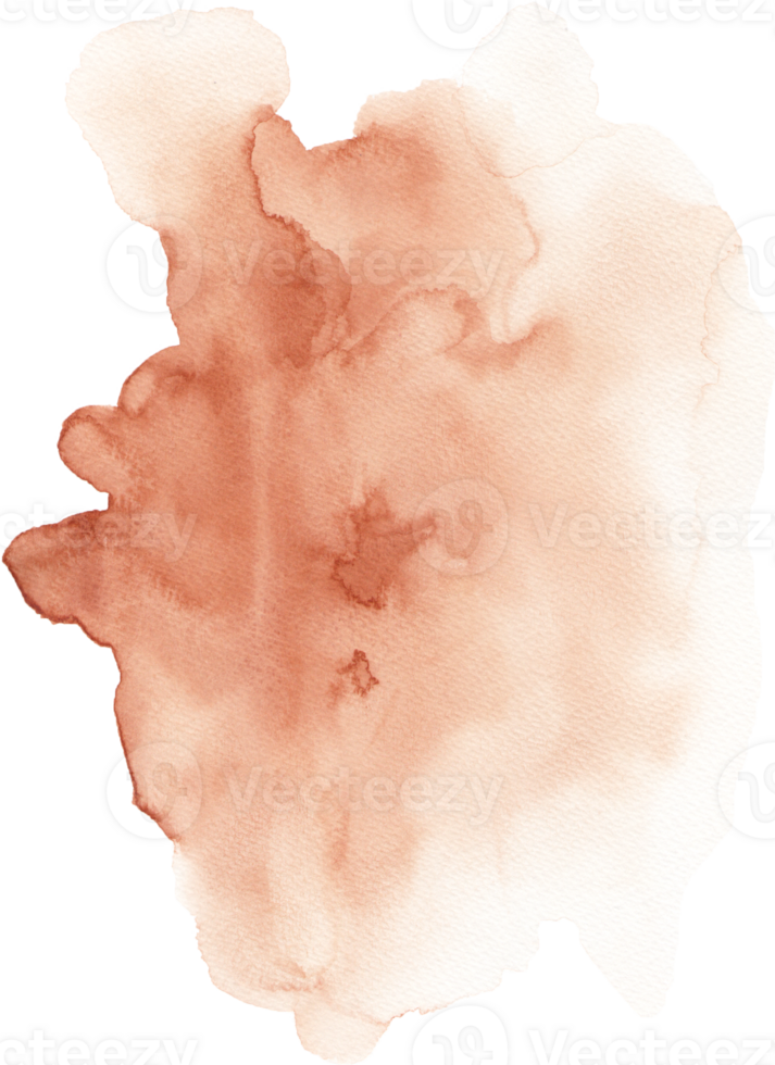 Orange-Brown Watercolor Texture Hand-painted png