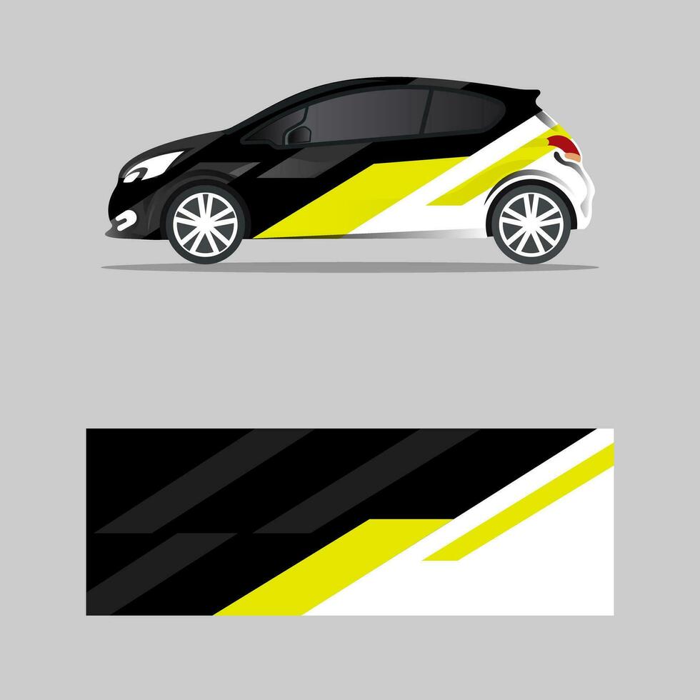 envase coche etiqueta negocio amarillo geométrico diseño vector