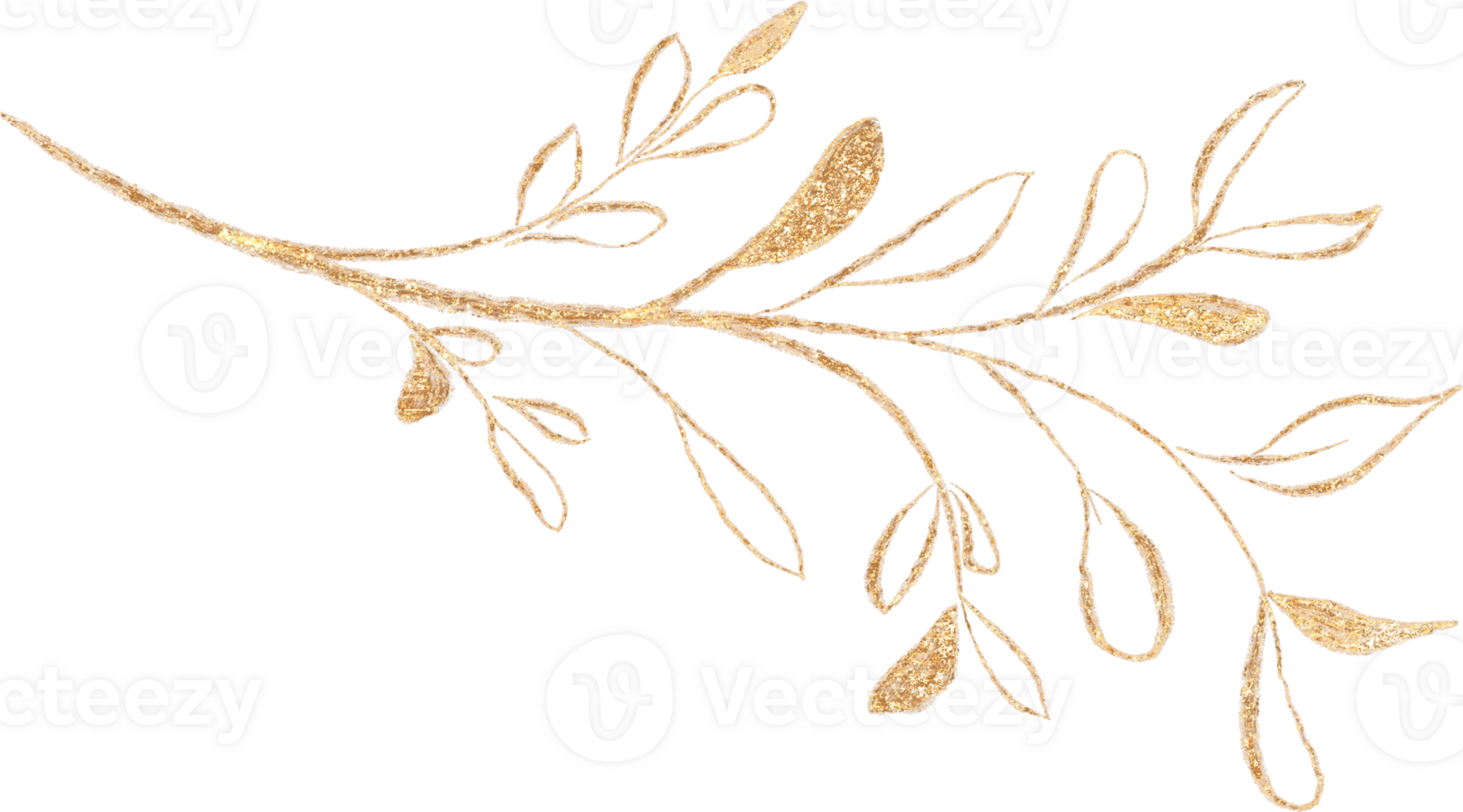 Leaf of golden luxury illustration png