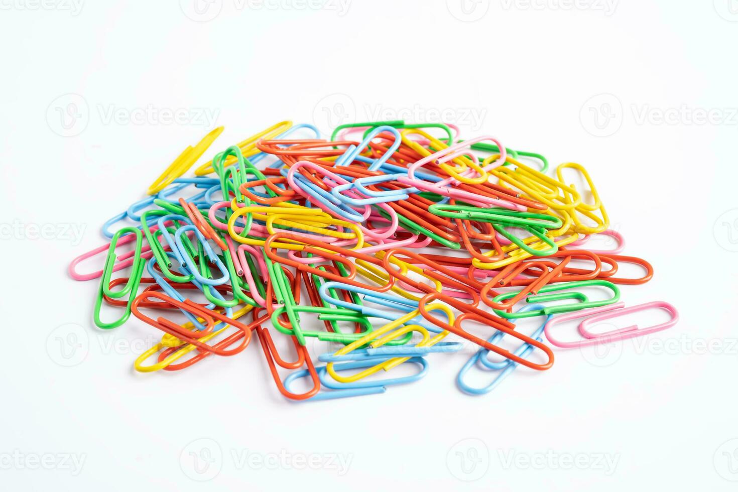 Paper clips isolated on white background for business office and education. photo