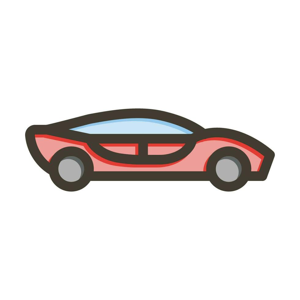 Car Vector Thick Line Filled Colors Icon For Personal And Commercial Use.