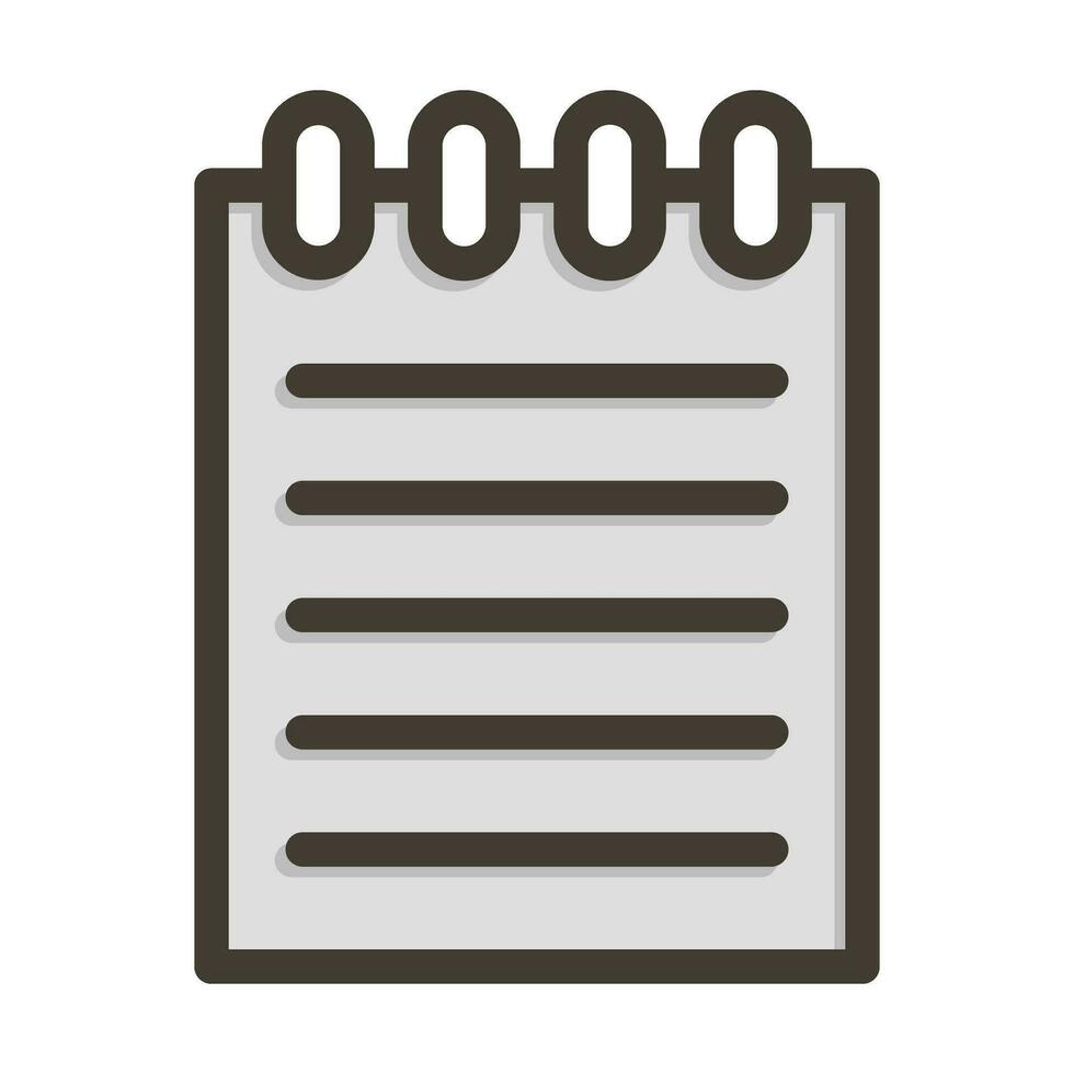 Notepad Vector Thick Line Filled Colors Icon For Personal And Commercial Use.