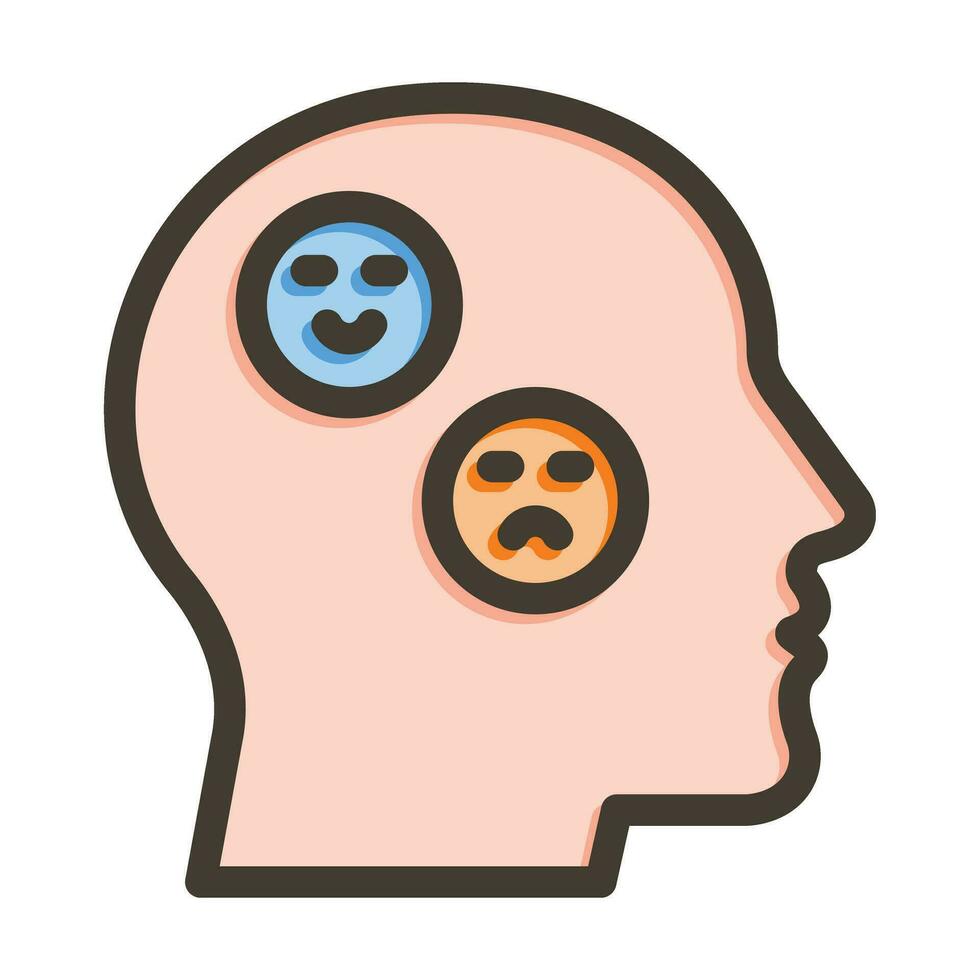 Bipolar Vector Thick Line Filled Colors Icon For Personal And Commercial Use.