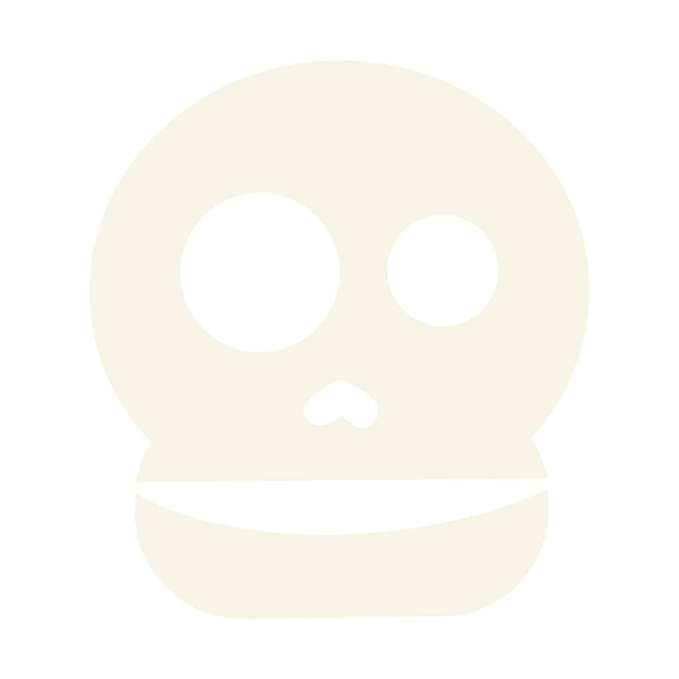 Víspera de Todos los Santos plano Siniestro sonriente cráneo icono vector