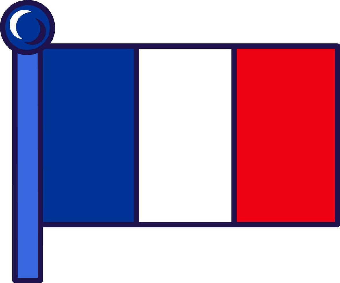 Caledonia país nación bandera en asta de bandera vector