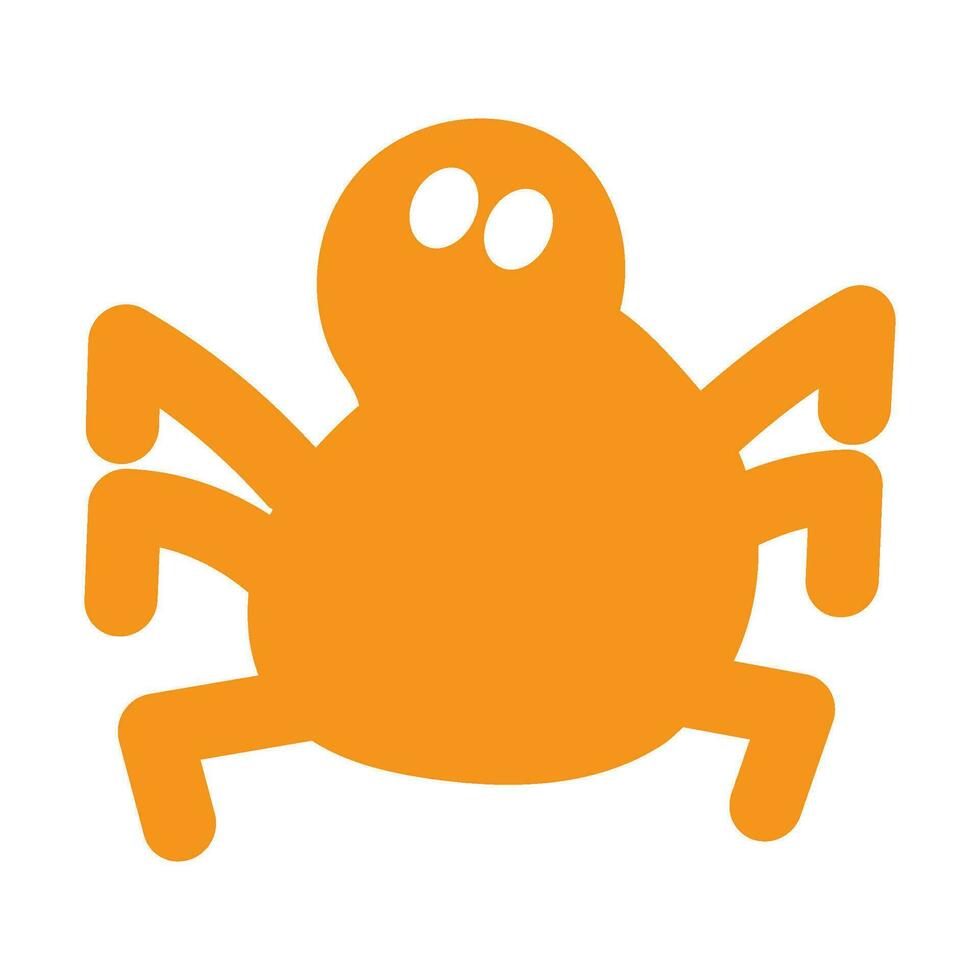 Víspera de Todos los Santos plano calabaza naranja araña icono vector