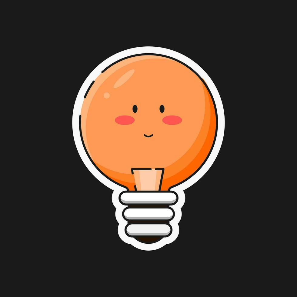 Vector light bulb cartoon style icon illustration