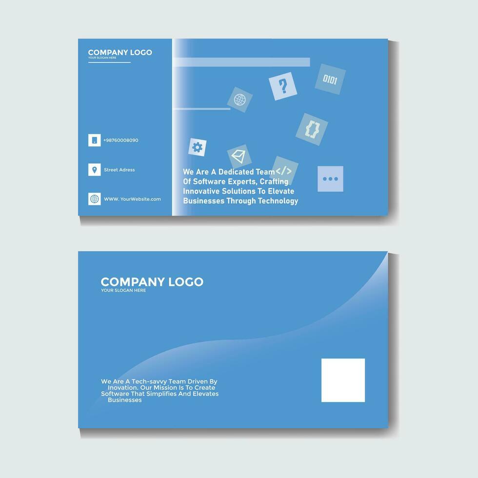 technology Software Developer company Business card design template vector