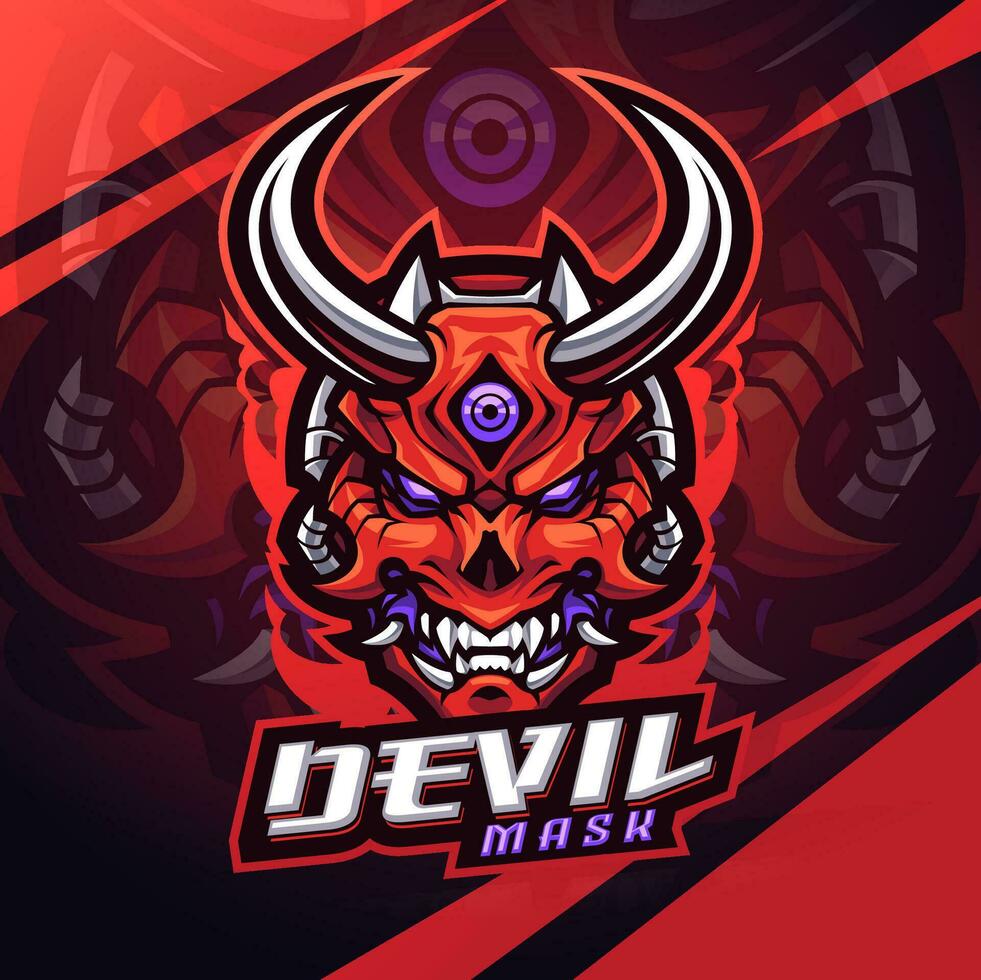 Devil mask esport mascot logo design vector