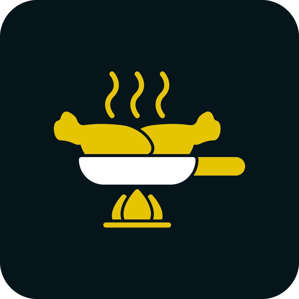 Chicken Stir-Fry Vector Icon Design