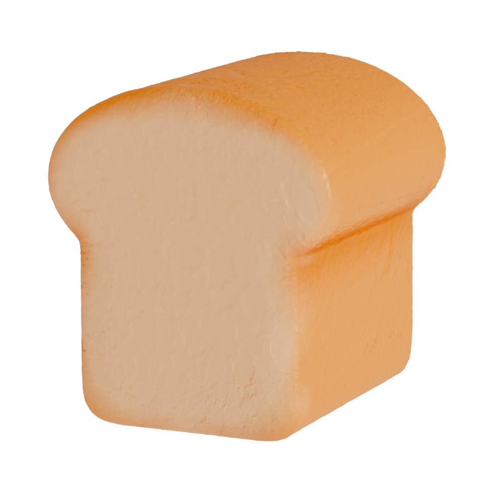 Bread Loaf 3D isolated on a transparent background . Bakery . 3D Rendering png