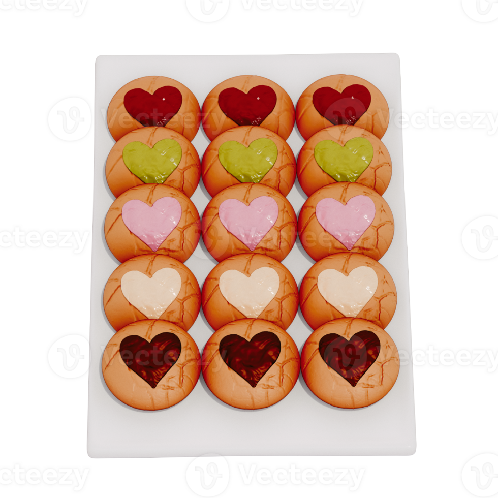 biscuits 3d isolé sur une transparent Contexte . boulangerie . 3d le rendu png