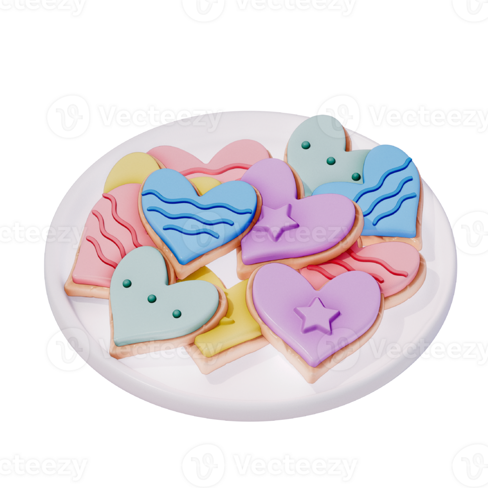 Cookies 3D isolated on a transparent background . Bakery . 3D Rendering png