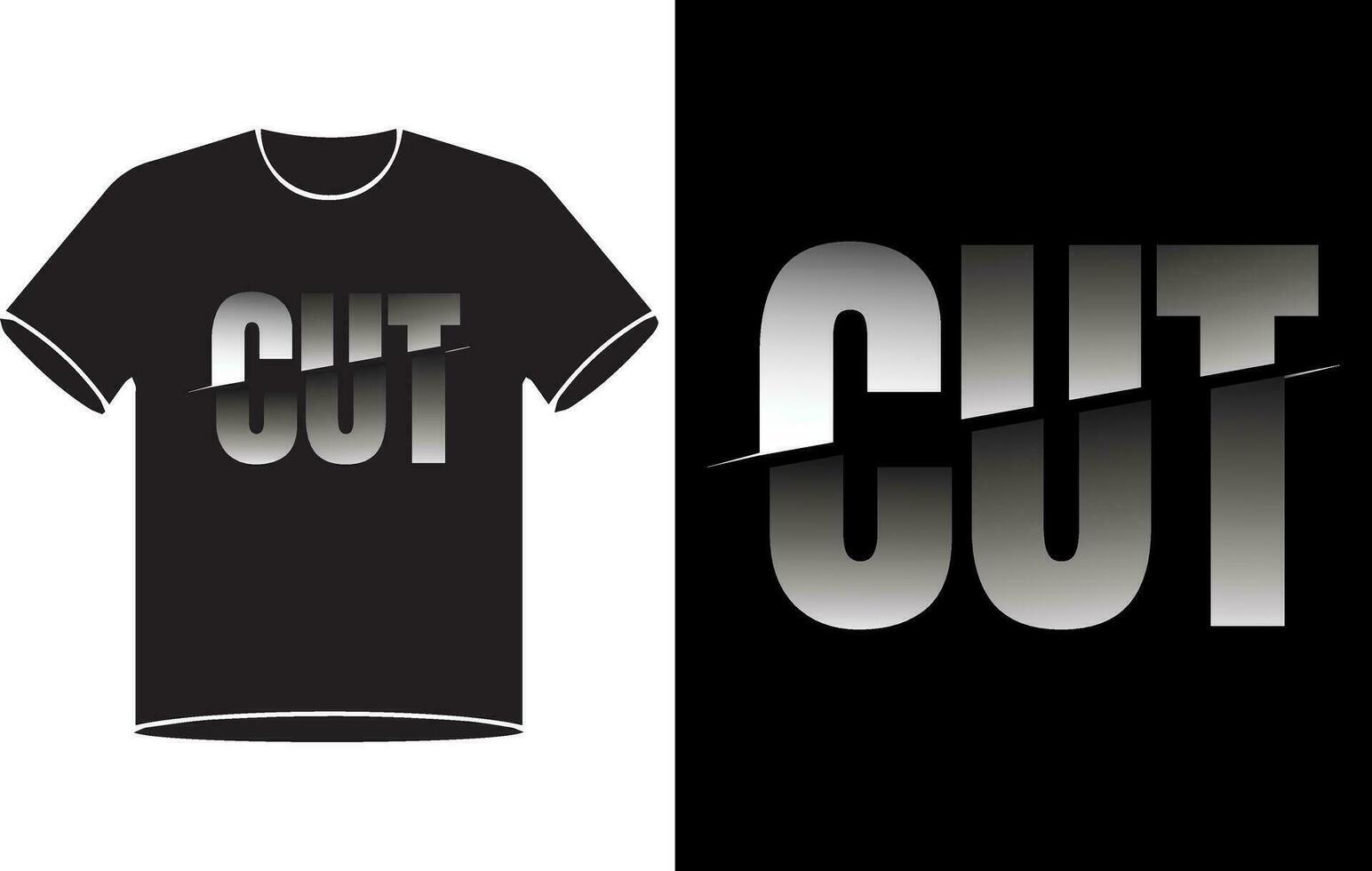 Cut typography t shirt design pro vector