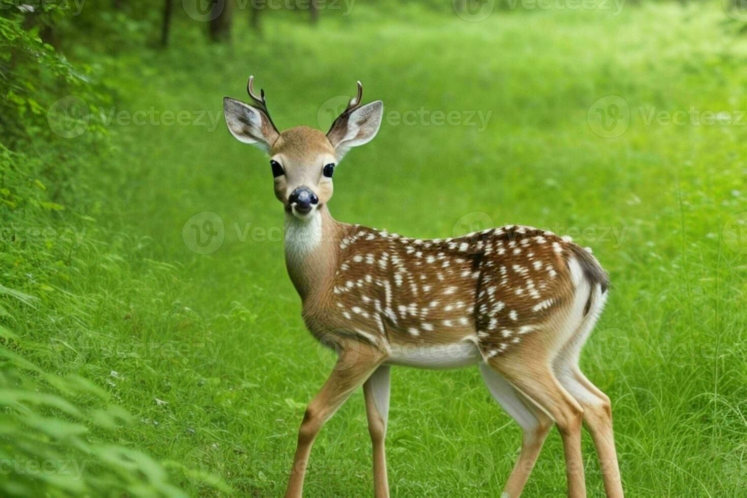 deer in forest. AI Generative Pro Photo