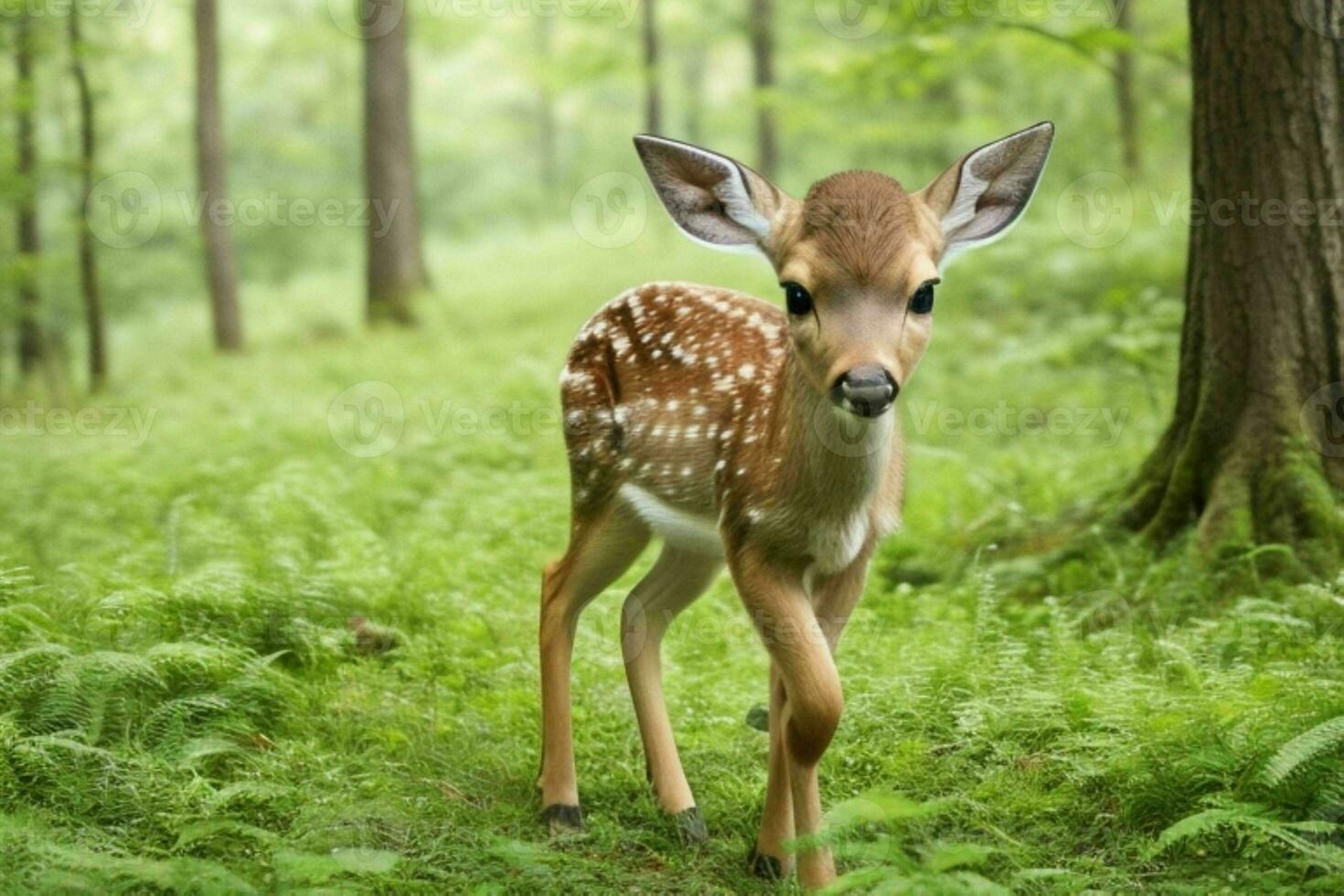 deer in forest. AI Generative Pro Photo