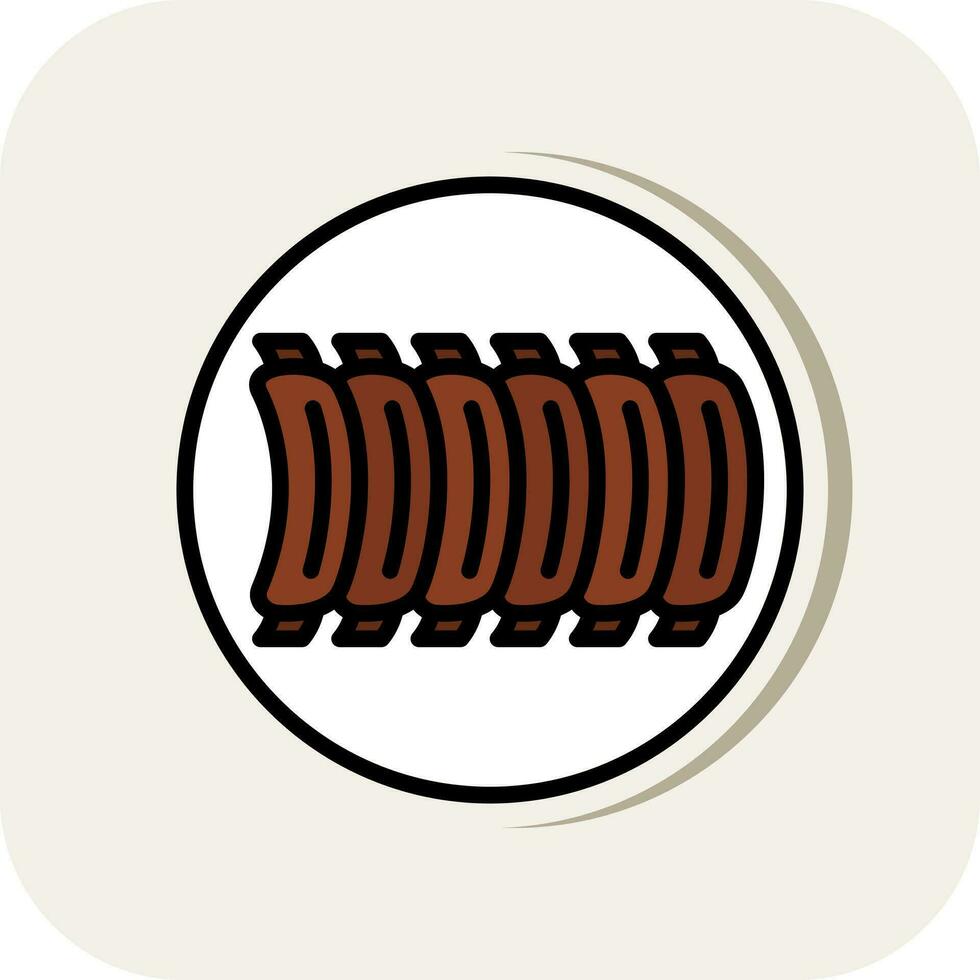 BBQ Ribs Vector Icon Design