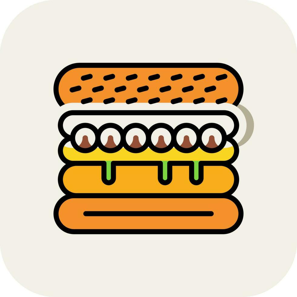 Margherita Sandwich Vector Icon Design